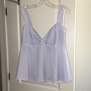 Zara Blue and White Striped Top